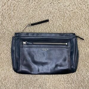 Coach black leather clutch